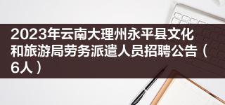 2023年云南大理州永平县文化和旅游局劳务派遣人员招聘公告(6人)